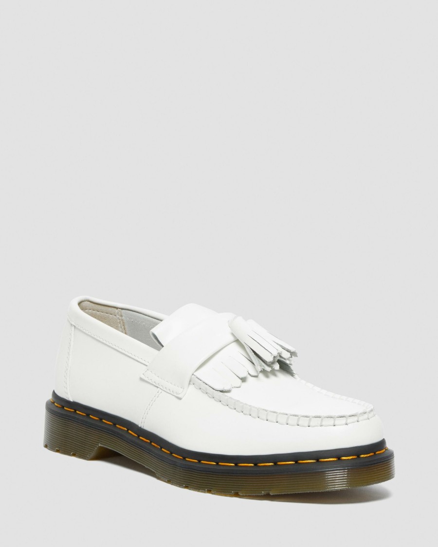 Men * | Adrian Yellow Stitch Leather Tassel Loafers Discount