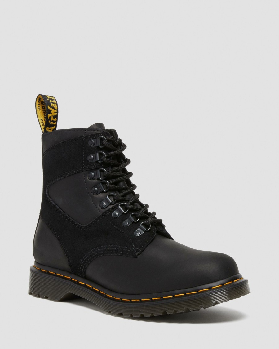 Men * | 1460 Pascal Leather & Suede Lace Up Boots Hot Selling