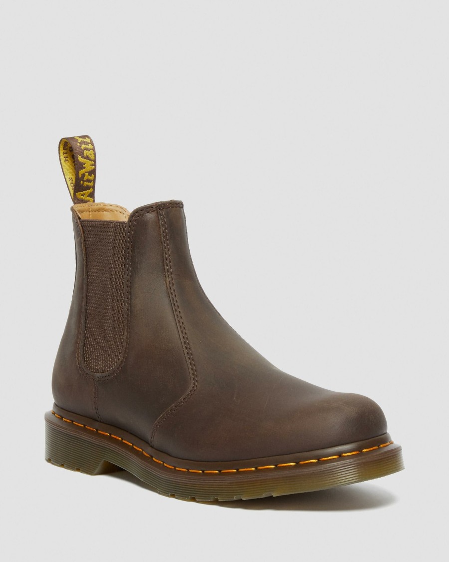 Men * | 2976 Yellow Stitch Crazy Horse Leather Chelsea Boots High Quality