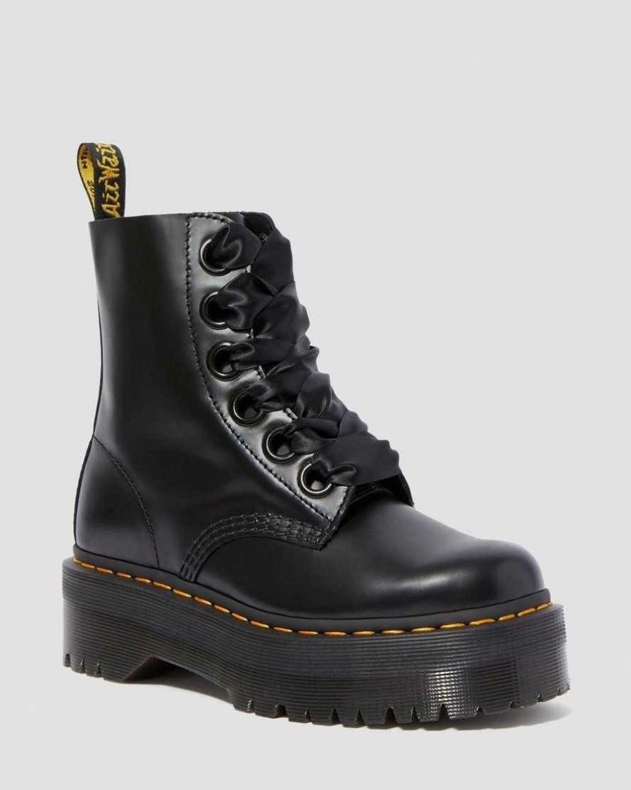 Women * | Molly Women'S Leather Platform Boots Cheap Online