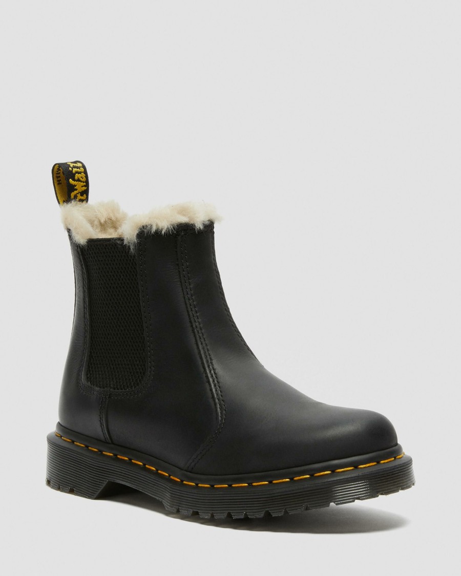 Women * | 2976 Women'S Faux Fur Lined Chelsea Boots Typical Style