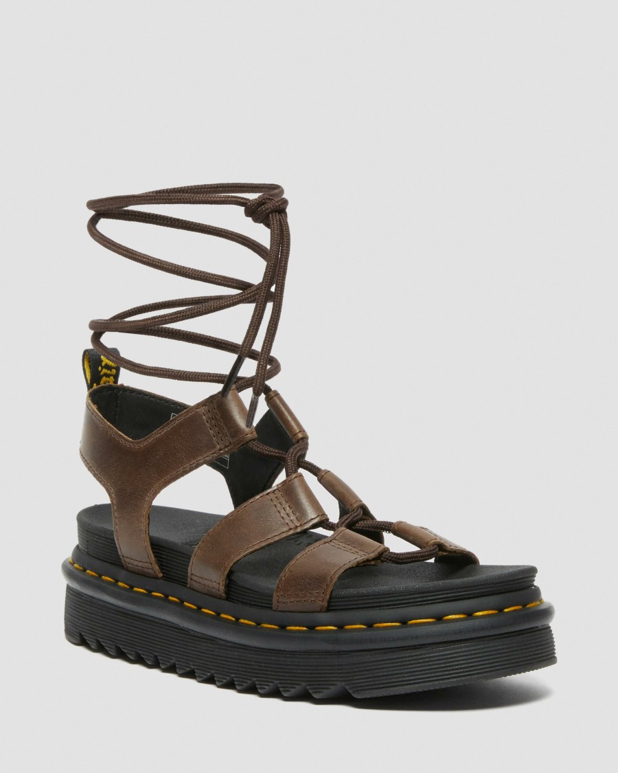 Women * | Nartilla Illusion Leather Gladiator Sandals Best Quality