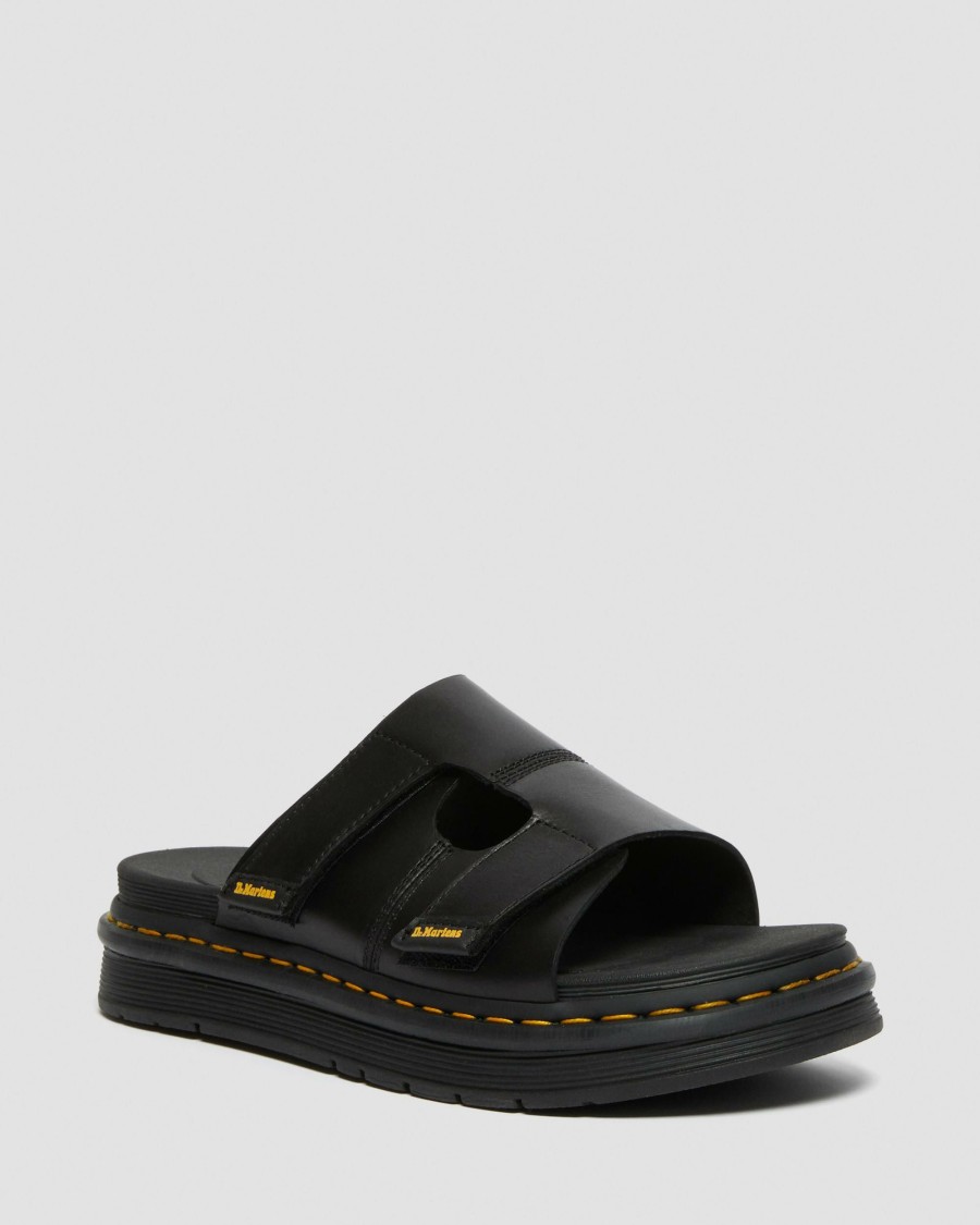 Men * | Daxton Leather Slide Sandals Shop