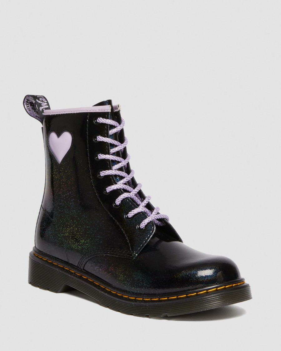 Kids * | Youth 1460 Shimmer Heart Lace Up Boots Hot Selling