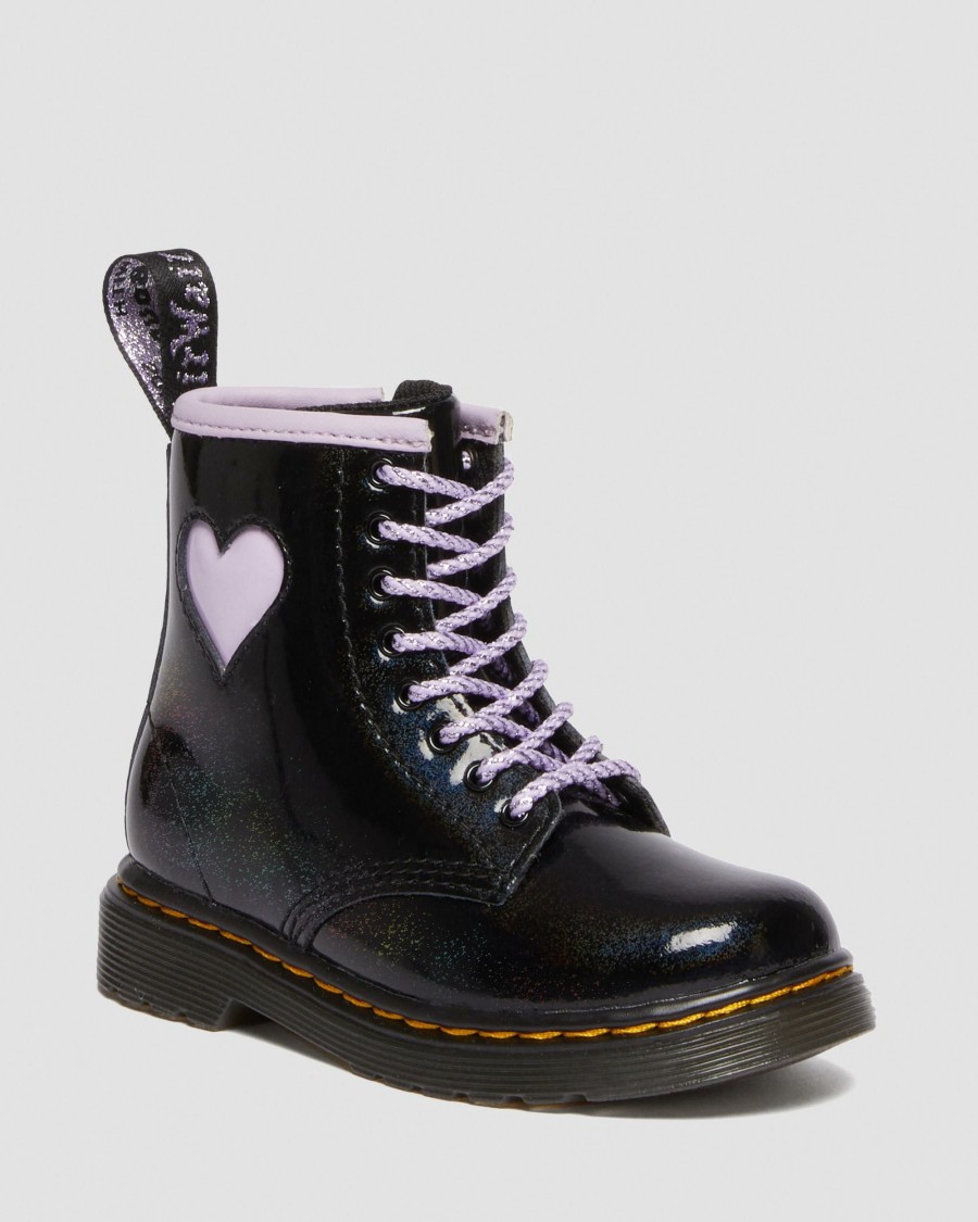 Kids * | Toddler 1460 Shimmer Heart Lace Up Boots High Quality