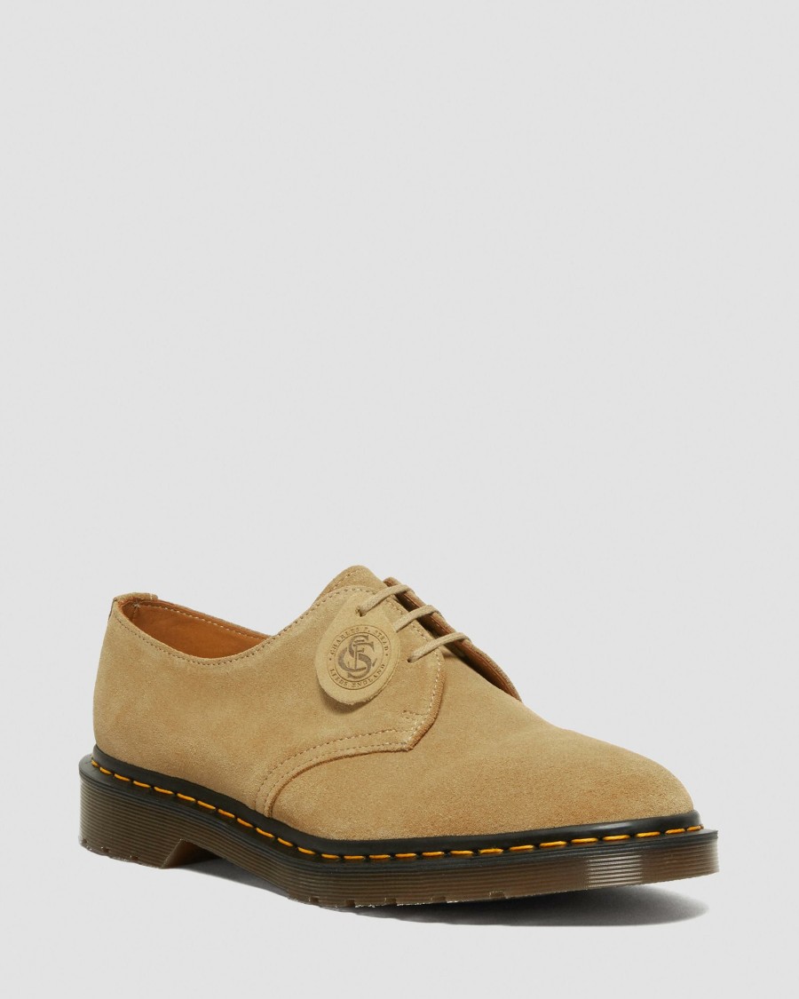 Men * | 1461 Made In England Buck Suede Oxford Shoes Best Sale