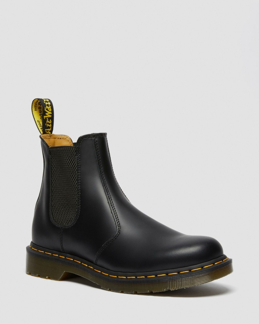 Men * | 2976 Yellow Stitch Smooth Leather Chelsea Boots Typical Style